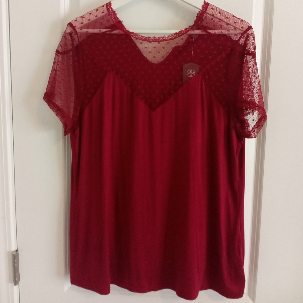 Daisy Fuentes Silhouette Red Shirt